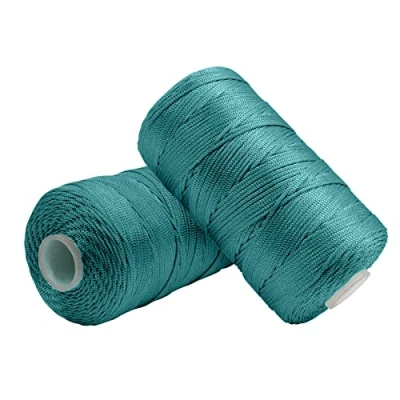 Immagine di Uiopa Filo Macrame 1,5mm x 400m, Corda in Nylon Cordino per Borse Uncinetto, Macramè Blu Pavone Chiaro Ferri e Fai da Te, Decorazioni, Artigianato