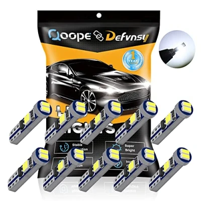 Immagine di Defvnsy 10pcs Bianco Brillante T5 W3W 74 286 70 2721 W1.2W Led Cuneo Cruscotto Lampade 12 V Auto Luci Interne Lampadina Indicatore di Avvertimento Strumento