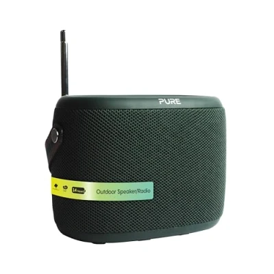 Immagine di Pure Woodland Altoparlante da esterno con Bluetooth e radio DAB+/FM (impermeabile IP67, portatile, batteria 14h perfetto per giardino campeggio) Verde