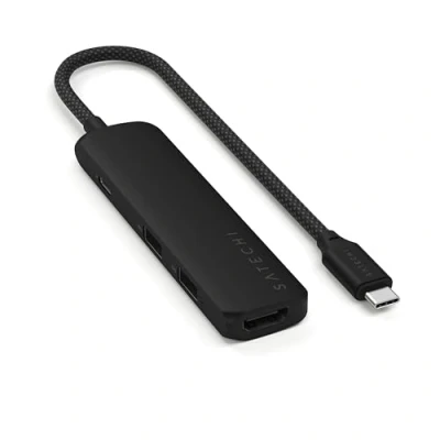 Immagine di Satechi Hub multiplo Slim 4 Nero (USB C, 4 Porti), Docking station + USB,