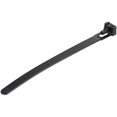 Immagine di Fascette fermacavo riutilizzabili da 12 cm di nylon per interni/esterni, 100 pezzi nero (CBMZTRB5BK)