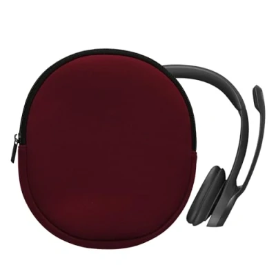 Immagine di kwmobile Custodia Cuffie con Cerniera Compatibile Logitech H390 Case Over Ear 21,5 x 16 cm mora