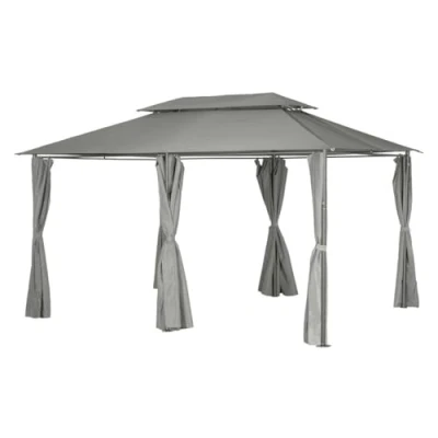 Immagine di Hespéride Gazebo rettangolare in ardesia &quot;Thira&quot; 4x3m acciaio trattato con polveri epossidiche