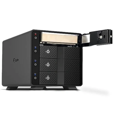 Immagine di FANTEC 4x USB3.2 Gen2 hard disk docking station for SATA 3.5/2.5 inch SSDs and HDDs, transfer rates up to 10Gbit/sec, no tools required, 2x USB cable. Aluminum enclosure black