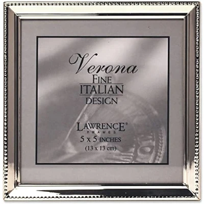 Immagine di Lawrence Frames 11655 Cornice portafoto in argento lucido, 5 x cm, motivo bordure