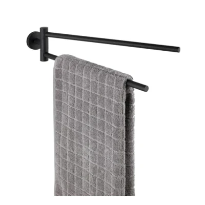 Immagine di WENKO Portasciugamani con 2 bracci Bosio, acciaio, 5,5x9x43cm, incl. materiale per il montaggio, nero