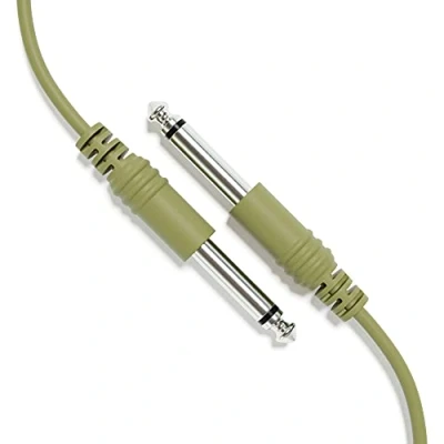 Immagine di ExcelValley 1 Pack Cavo per Chitarra Strumento Mono Patch Guida TS 6,35mm 1/4&quot; [Verde Militare 60cm 24&quot;]