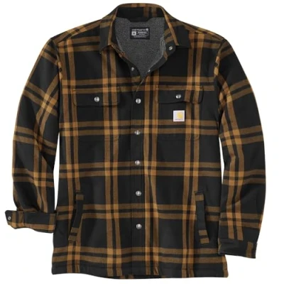 Immagine di Carhartt Camicia da uomo standard in flanella foderata sherpa, vestibilità comoda, colore nero