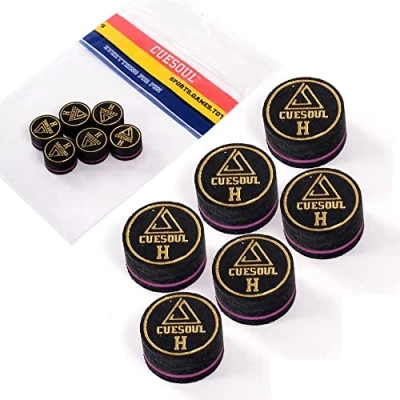 Immagine di CUESOUL 6 Pezzi 9 Layer 14 Millimetri Maiale Cue Suggerimenti per Pool Stick (Hard)