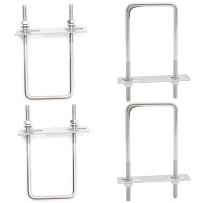 Immagine di CEEYSEE Set di 4 viti a U M6, 50 x 120 mm, staffa in acciaio inox 304, per il fissaggio tubi, veicoli, navi, ponti, tunnel (U/M6 mm)