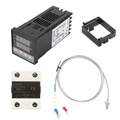 Immagine di Kit regolatore di temperatura PID digitale AC110 240V (0 400 ℃) + 25A SSR 1m M6 termocoppia tipo K