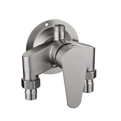 Immagine di rubinetto doccia a vista in acciaio inossidabile SUS 304 con valvola di controllo per acqua fredda e calda, montaggio parete miscelatore bagno