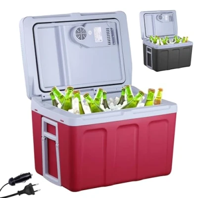 Immagine di Arebos Borsa Frigo da 40 litri per raffreddare e mantenere al caldo Mini auto, camion, barca camper con modalità ECO 12/230 V presa Frigoriferi Portatile Elettrico, rosso