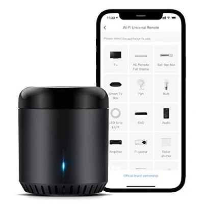 Immagine di Broadlink Smart Home Hub, RM Mini3 telecomando universale WiFi intelligente IR (a infrarossi), a infrarossi unico per tutti