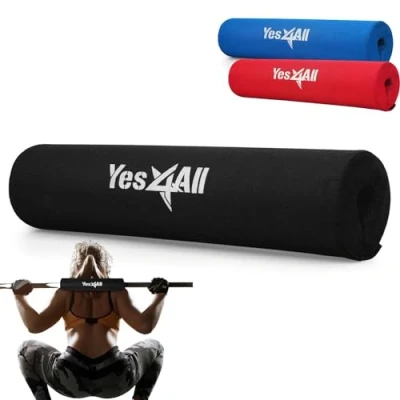 Immagine di Yes4All KTD1 Cuscinetto per bilancieri in schiuma spessa con rivestimento nylon e chiusura a velcro la spinta dell&#039;anca, Nero