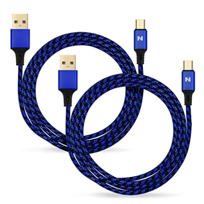 Immagine di NITHO Cavo Micro USB, [2 Pezzi, 4M] di B Ricarica Rapida per il Controller PS4, Xbox One e Dispositivi con Interfaccia B, USB Tablet, Laptop, Telefono Blu