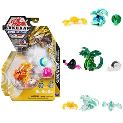 Immagine di BAKUGAN Evolutions&#039; Power Up Confezione da 3 con 1 Platinum Series (Nucleo in Metallo) e 2 Nanogan (Mini Maggiore Potenza B), Diverse Varianti, Multicolore, 6.5 x 2.5 9 Inches, 778988430774