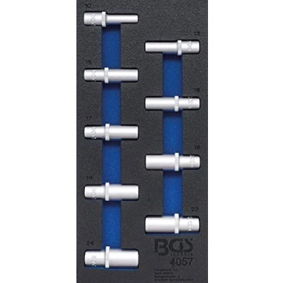 Immagine di Bandeja para carro 1/3: Llaves de vaso hexagonal 12,5 mm (1/2&quot;) 10 24 largas 9 piezas