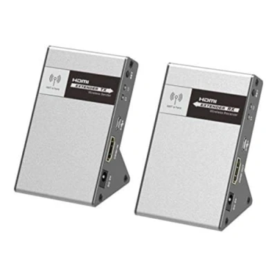 Immagine di PremiumCord Extender wireless 4K HDMI fino a 30 m 5,8 GHz, HDbitT, custodia in metallo, compatibile con 2160p UHD, Full HD 1080p, non compresso, nessuna latenza