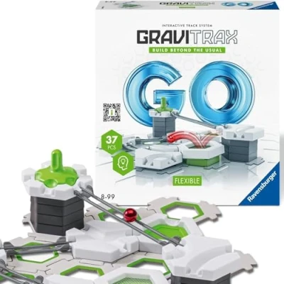 Immagine di Ravensburger GraviTrax GO Flexible Build, Starter Kit, Pista di Biglie, Gioco Interattivo ed Educativo STEM, per Bambini 8+ Anni e Adulti, Compatibile con tutti i GraviTrax, 37 Pezzi