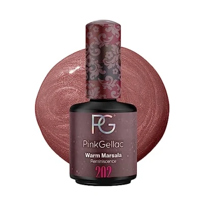 Immagine di Pink Gellac Shellac Gel Smalto 15 ml per Lampada UV LED 202 Warm Marsala Viola Unghie Nail Polish for Lamp