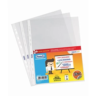 Immagine di Favorit cf. 25+1 Buste Foratura Universale Con Spessore Alto, 22 x 30 cm, buccia d&#039;arancia