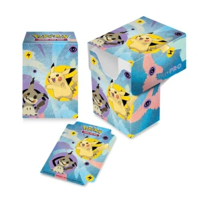 Immagine di Ultra Pro Pokémon Pikachu &amp; Mimikyu Full View Deck Box 75+ per carte da collezione Proteggi e conserva collezione, collezionabili gioco, coperchio autobloccante