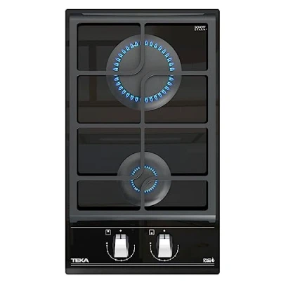 Immagine di Teka Piastra Cristallo gas da 30 cm con funzione ExactFlame a butano GZC 32300 XB Nero 9,8 x 51