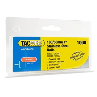 Immagine di Tacwise 1512 Chiodi Brad 18G Acciaio Inossidabile Tipo 180 / 50 mm, Confezione da 1000