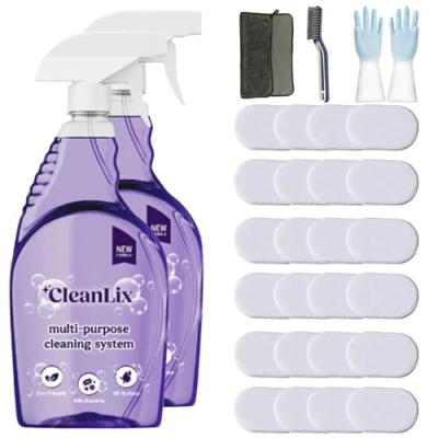 Immagine di Cleanlix Cleaning Spray, Cleaner For Instant Stain Removal, All Purpose Spray With Tablets, The In One Solution Every (2 Bottle,Flowers*24)