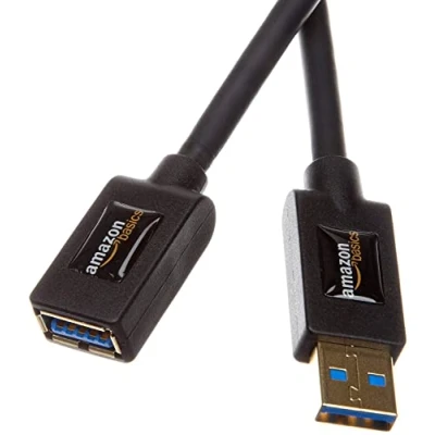 Immagine di Amazon Basics Cavo prolunga USB A maschio femmina (1 m), Nero