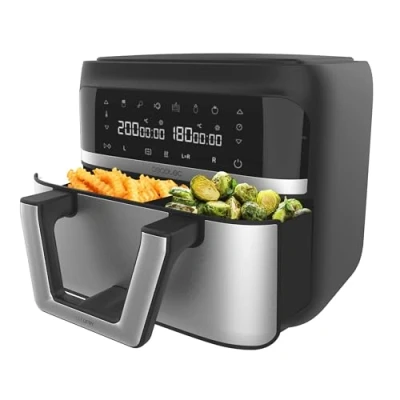 Immagine di Cecotec Friggitrice ad Aria 9 Litri Air Fryer Cecofry Dual 9000. 2850W, Dietetica e Digitale, Pannello Tattile, Divisibile in 2, Temperatura Doppia Regolabile, 6 Modalità, Tecnologia PerfectCook