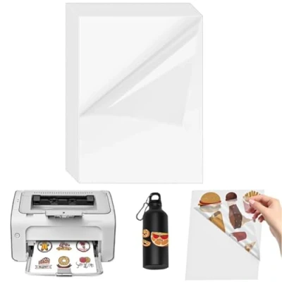 Immagine di Carta Adesiva Stampabile Trasparente, 30 Fogli Adesivi Trasparenti Stampabili, A4 per Stampanti a Getto d&#039;inchiostro e Laser, 21x 29,7 cm (Trasparente)