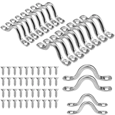 Immagine di Prmape 20 Pezzi Cinghie a Occhiello in Acciaio Inox 304, Kayak Deck Loops, Pad Eye Straps per Canoa Rigging Forniture Marine Hardware Barca(4MM/5MM)