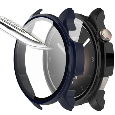 Immagine di Msiall [2 pezzi nero Blu con Pellicola Protezione Schermo Vetro Temperato per Amazfit Balance, 9H Durezza PC Case,Bumper,Sottile Case Protettiva Completa Smart Balance
