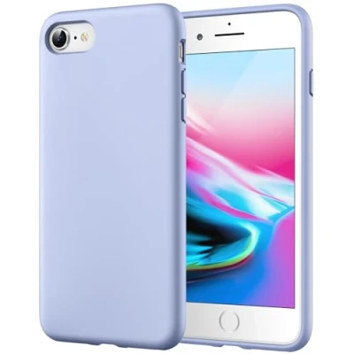 Immagine di JETech Cover in Silicone per iPhone SE 3/2 (modello 2022/2020), 8/7, Custodia Protettiva con Tutto Il Corpo Tocco Morbido setoso, Antiurto Fodera Microfibra (Blu Chiaro)