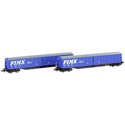 Immagine di N Kit 2 pz. Vagone a parete scorrevole Habis della Pimk Rail Hobbytrain H23445