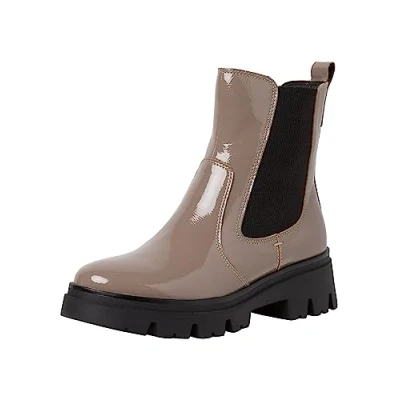 Immagine di Tamaris Comfort Stivaletti con plateau, Donna, Taglia: 41, Taupe patent Pelle