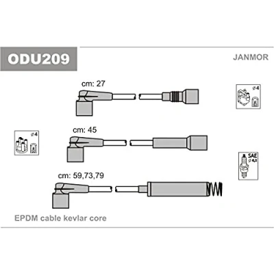 Immagine di JANMOR ODU209 Kit Cavi Accensione OPEL: Corsa B Hatchback, A CC, TR