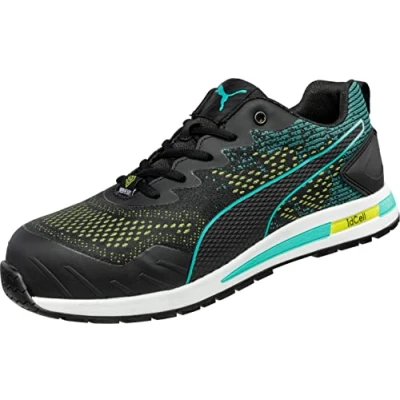 Immagine di Puma Safety Vivid GH Low Recyclingter Arbeitsschuh S1P ESD HRO SRC Fiberglaskappe rutschfest metallfrei vegan Unisex, nero combinato., 43 EU