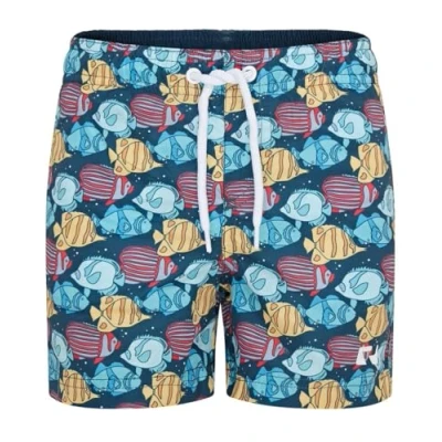 Immagine di Ript Performance Ragazzo Essentials Pantaloncini da Bagno a Rapida Asciugatura con Protezione Solare UV 50, Blu/Giallo, 7 8 Anni