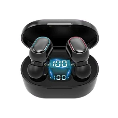 Immagine di KASSTPO Cuffie Bluetooth, senza fili, Bluetooth con microfono, stereo Hi Fi, controllo dei tasti, 25 ore di riproduzione display LED, per lavoro e studio