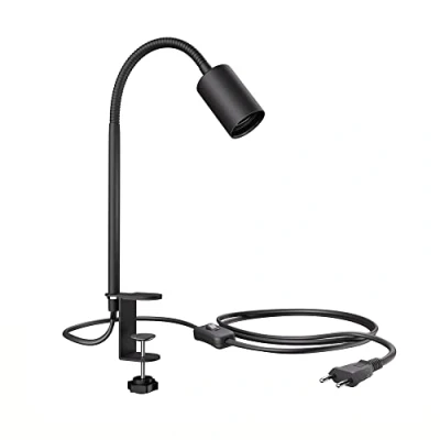 Immagine di ledscom.de Lampada a morsetto, collo d&#039;oca LELE, interruttore, nero opaco, 1x E27 max. 60W, messa fuoco regolabile, personalizzazione della luce, posizione luce illuminazione di