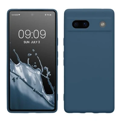 Immagine di kwmobile Custodia Compatibile con Google Pixel 7a Cover Back Case per Smartphone in Silicone TPU Protezione Gommata blu marino