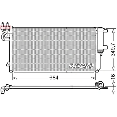 Immagine di DENSO DCN10045 Condensatore con essiccatore R 134a FORD: FOCUS 3 Turnier, KUGA 2, C Max 2