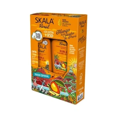 Immagine di Skala Expert Kit Shampoo + balsamo al Mango e castagno do Pará 650ml Castagna Recupera l&#039;idratazione riduce l&#039;effetto crespo