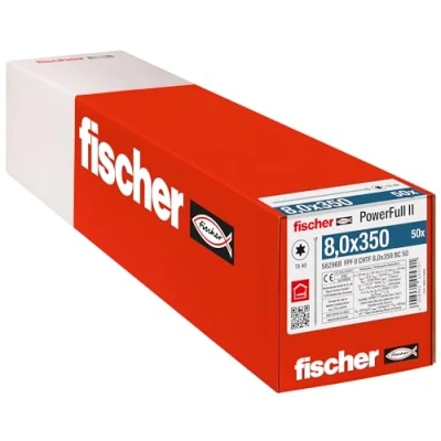 Immagine di Fischer FPF II CHTF 8,0 x 350 BC 50 562968 Vite da legno 8 mm TX Acciaio galvanizzato zinco pz.