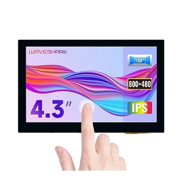 Immagine di Waveshare 4.3inch LCD Capacitive Touch Display for Raspberry Pi 4B/3B+/3A+/3B/2B/B+/A+ 800x480 IPS Wide Angle MIPI DSI Interface Screen
