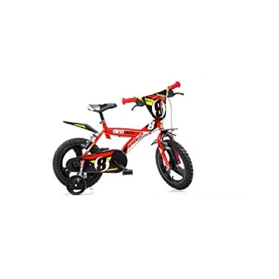 Immagine di Dino Bikes 143 GLN bicicletta 14&quot; serie 23 con rotelle e doppio freno per bambini dai 4 ai 7 anni