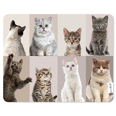 Immagine di dv_1246 Tappetino per mouse gatti, 24 x 19 cm, dimensioni standard, antiscivolo, ragazzi, ragazze e donne, gatti